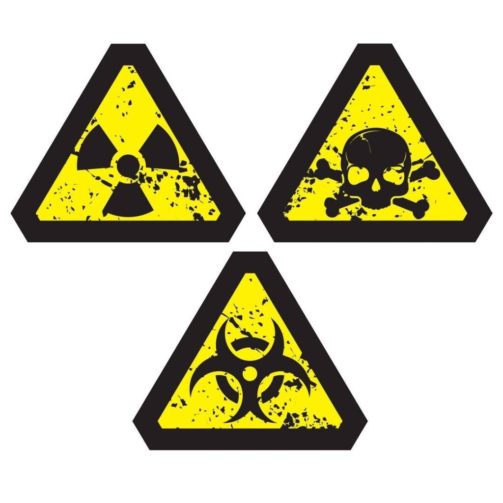STICKERS DANGER BIOLOGIQUE (lot de 3 )25cm