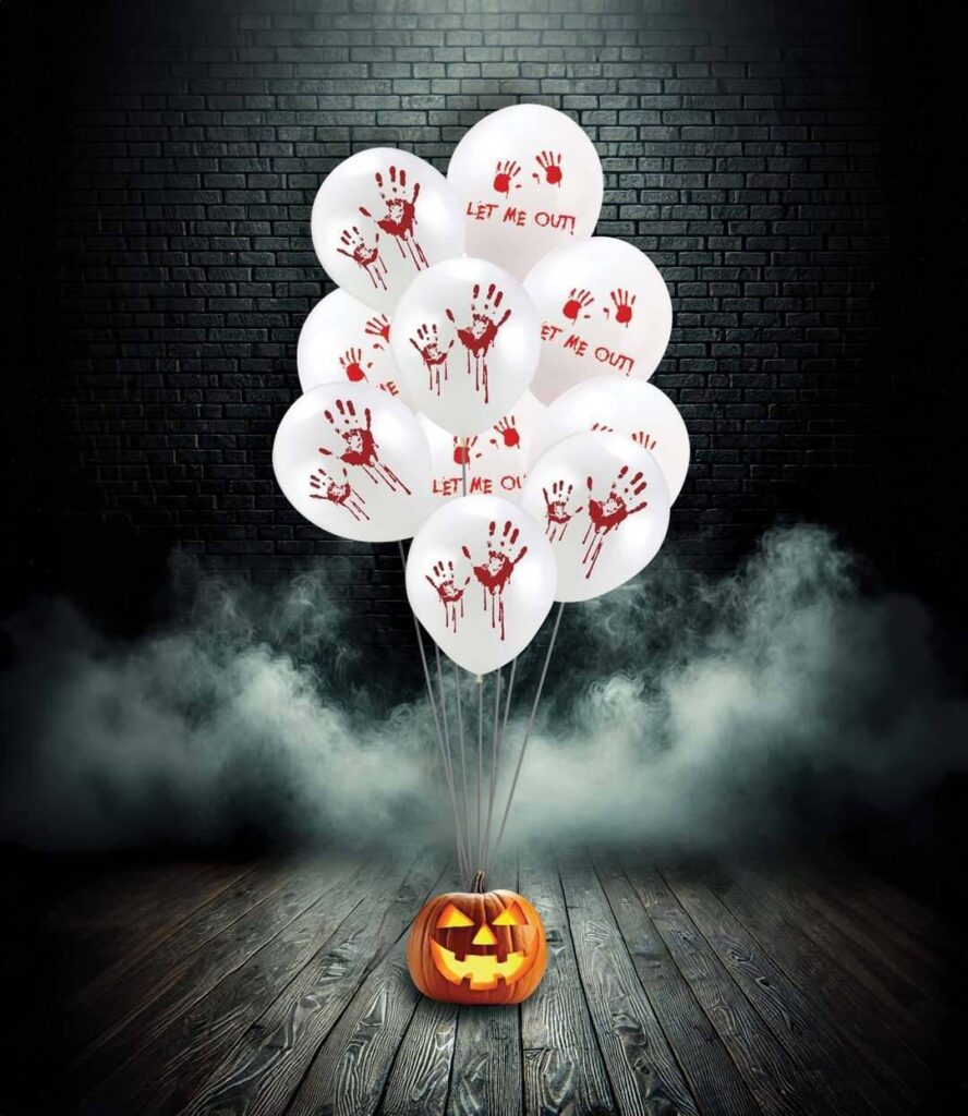 BALLON AVEC TRACES DE SANG ( sachet de 10 ballons)