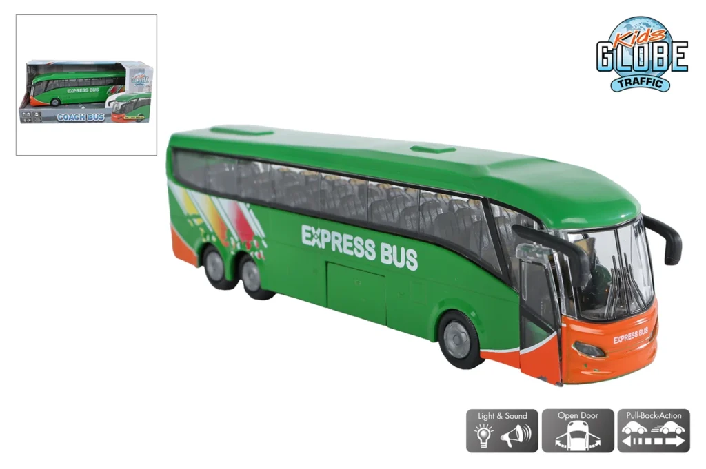 BUS EXPRESS MINIATURE 18.5 cm métal plastique LUMINEUX ET SONORE