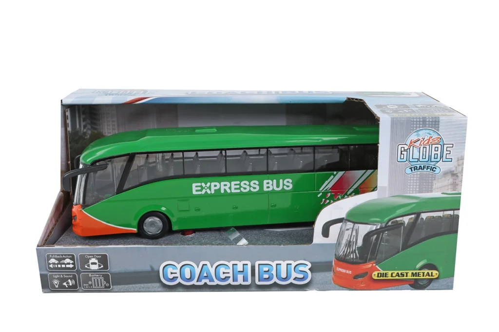 BUS EXPRESS MINIATURE 18.5 cm métal plastique LUMINEUX ET SONORE