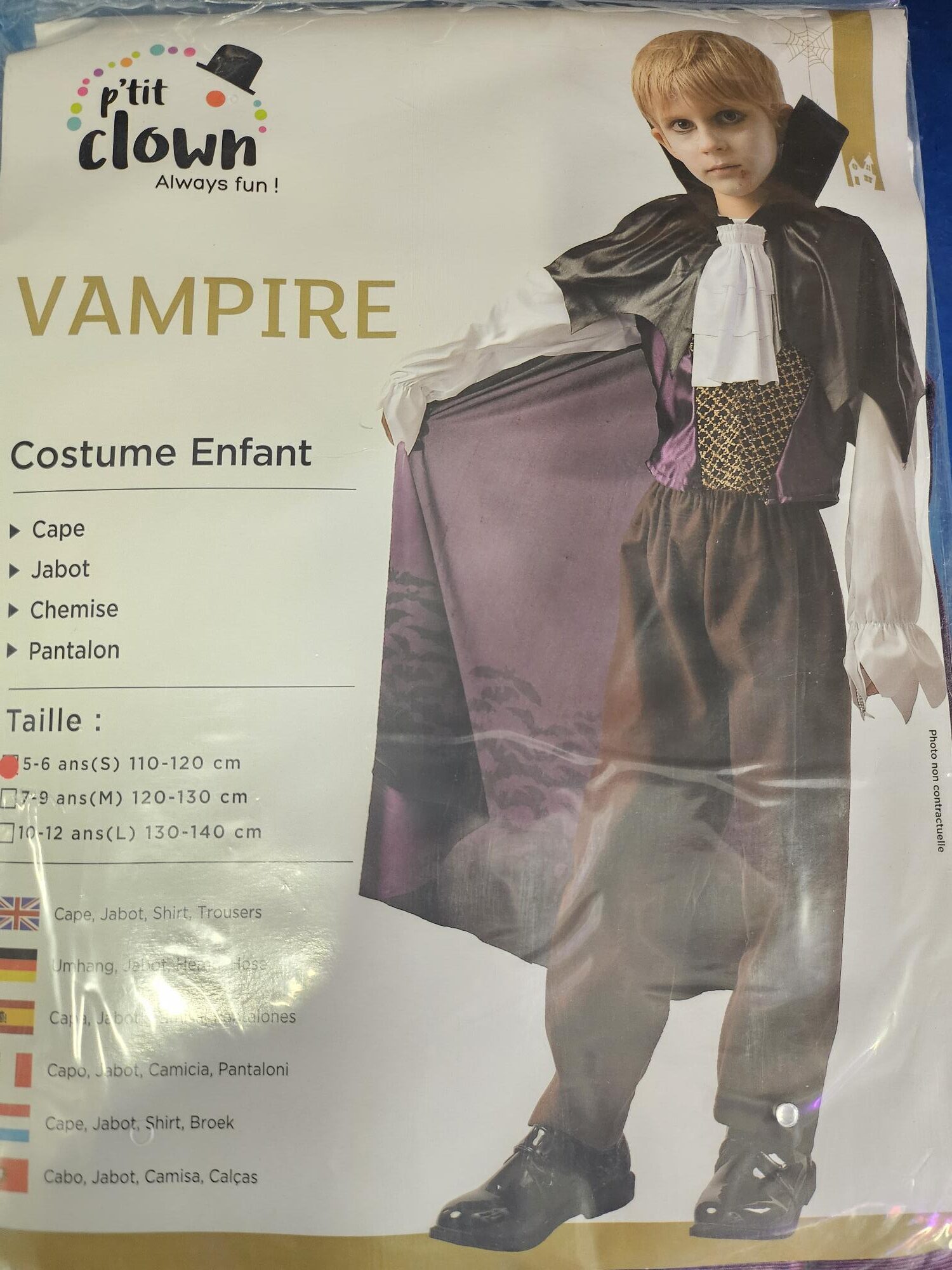 COSTUME PETIT VAMPIRE Tailles enfants – Image 1