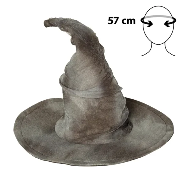 CHAPEAU DE SORCIÈRE (Imitation velours gris)