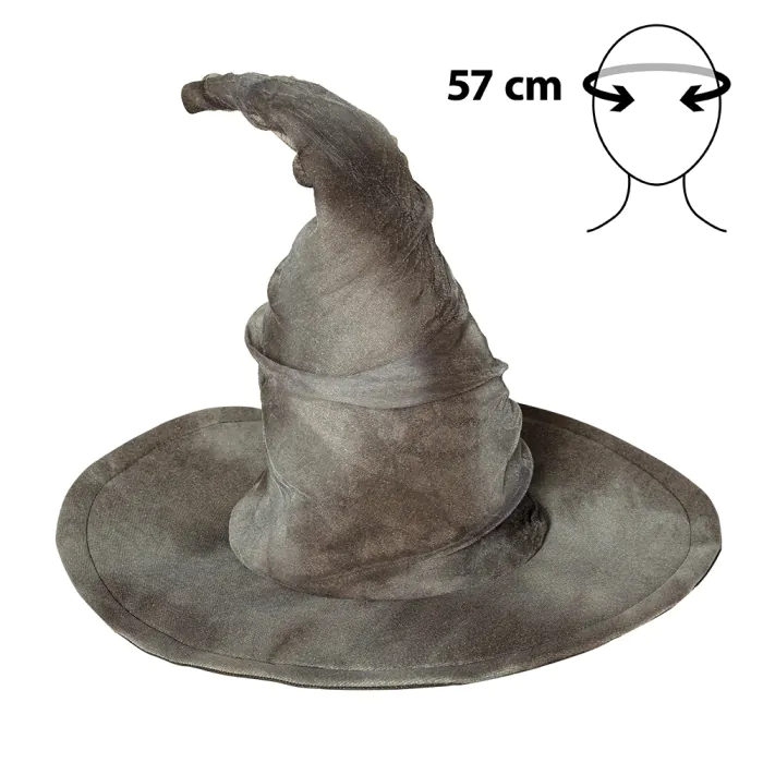 CHAPEAU DE SORCIÈRE (Imitation velours gris) – Image 2
