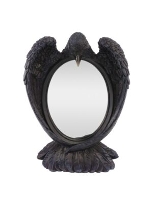 MIROIR A POSER RESINE CORBEAU 23CM X 8CM X 29.5CM – Image 1
