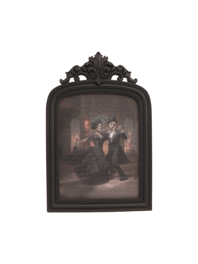CADRE A POSER RESINE NOIR SQUELETTES DANSANT 23.6CM X 2CM X 35.5CM