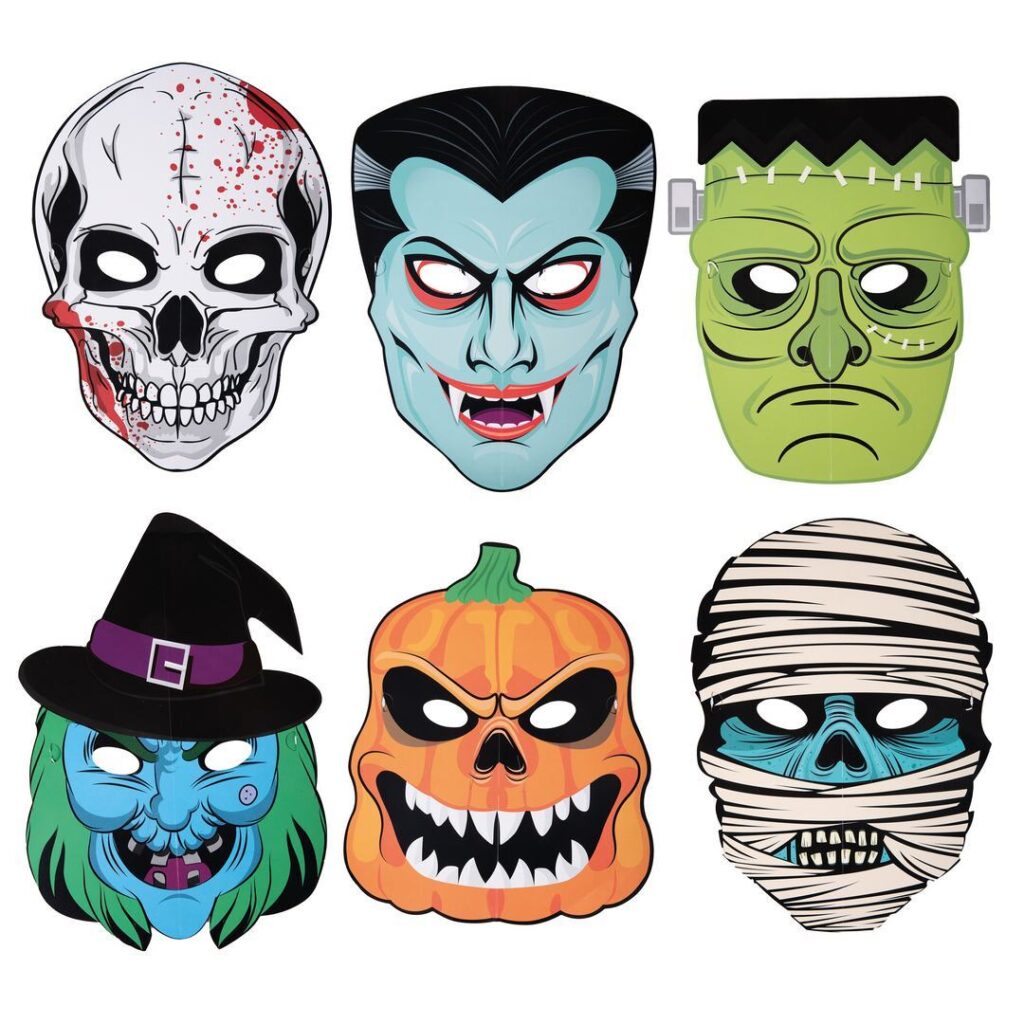 LOT DE 6 MASQUES CARTONS