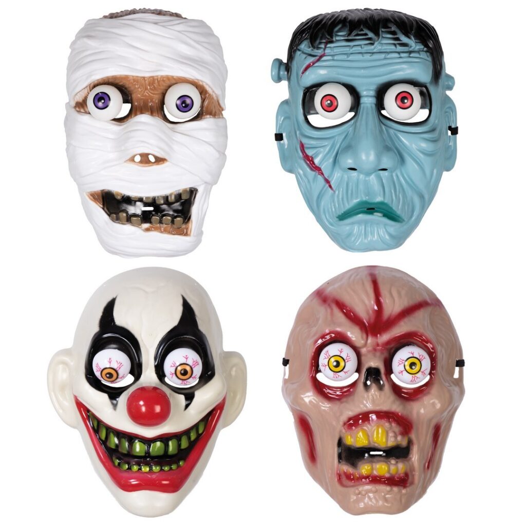 MASQUE HALLOWEEN RIGIDE 4 MODELES ASSORTIS