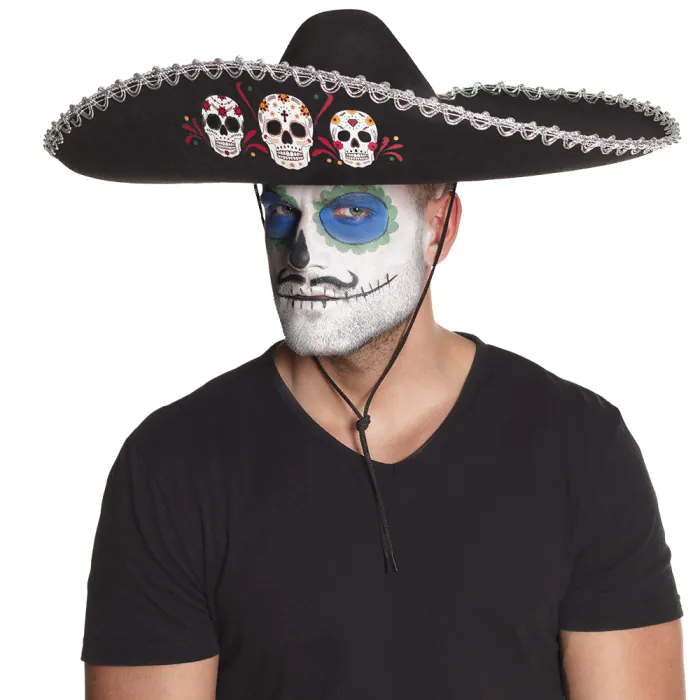 CHAPEAU jours des morts (Sombrero noir - 58 cm) – Image 1