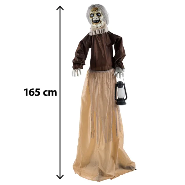 SORCIÈRE LANTERNE ANIMÉE (Automate son et lumière) Taille 165 cm