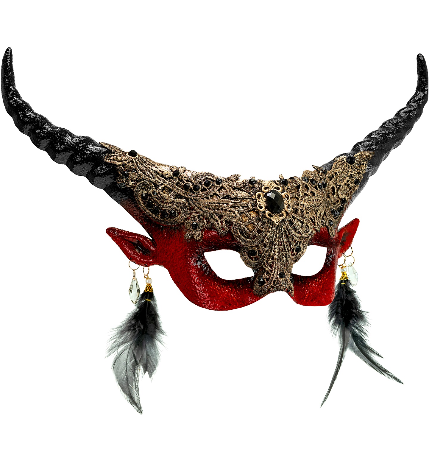 MASQUE DIABLE AVEC CORNE ROUGE – Image 1