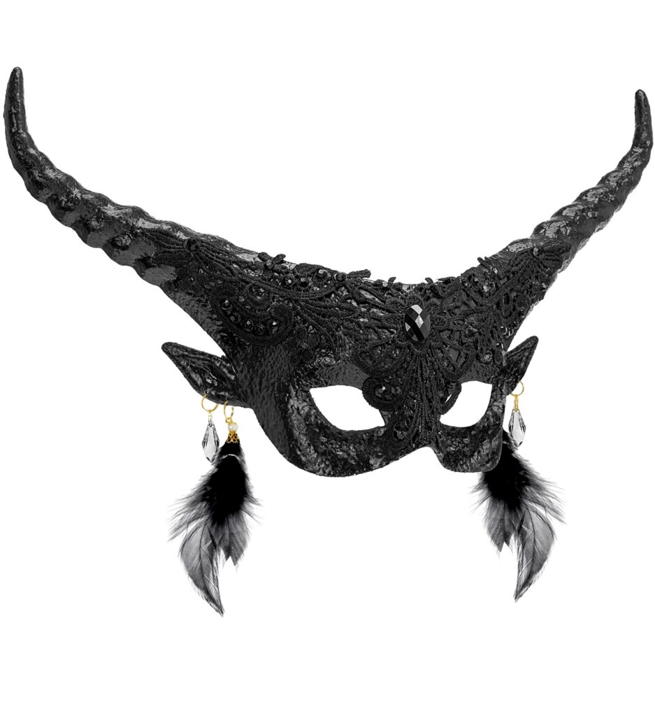 MASQUE DIABLE AVEC CORNE NOIR