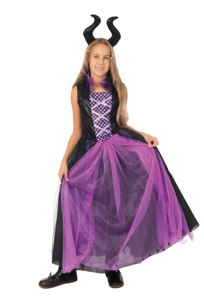 Costume sorcière maléfique - noir, violet - enfant