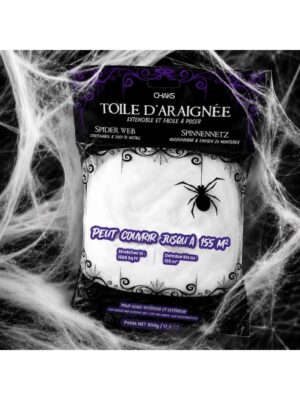 TOILE D'ARAIGNÉE SUPER LUXE Couvrant jusqu'à 155m2 (Toile blanche ignifugée retardateur de flamme) – Image 1